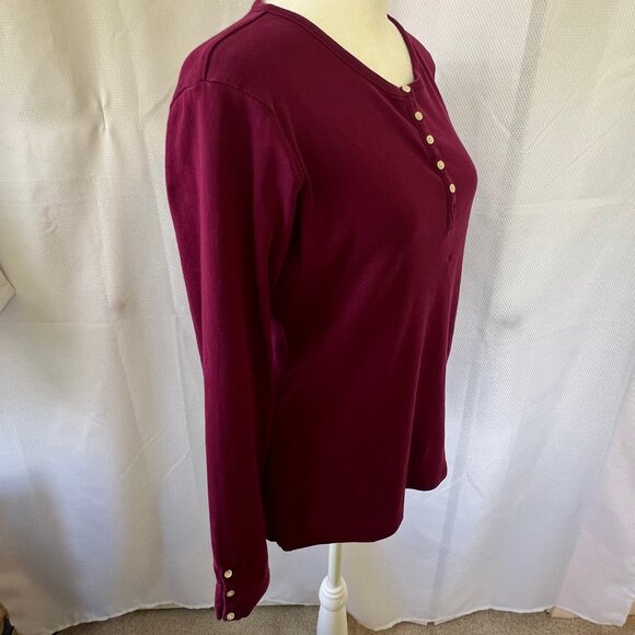 Lands' End Women's Long Sleeve Henley - Picture 5 of 12